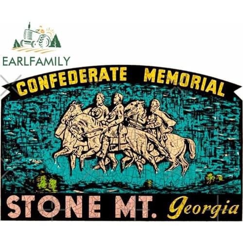 EARLFAMILY 13cm x 11.9cm for Stone Mountain Georgia USA Vintage Car Stickers Waterproof Suitcase Motorcycle Decal for Vehicle