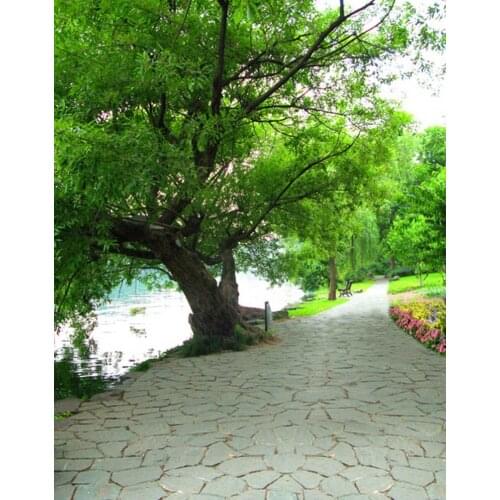 Green Tree Flowers Photography Backdrops Photo Props Studio Background 5x7ft