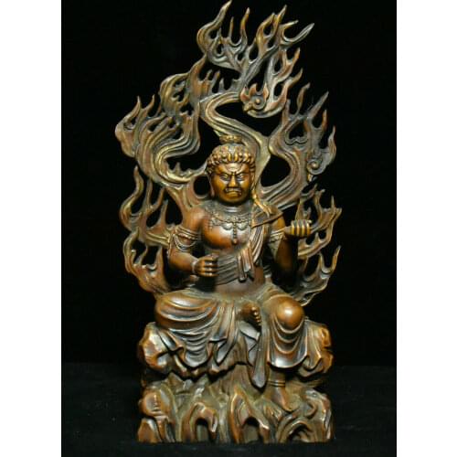 Chinese Boxwood Acalanatha Motionless Bodhisattva Fudo Myo-o / Acalanatha Statue