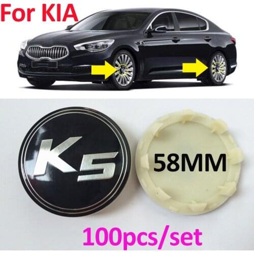 100X 58MM 5.8CM Car Styling Wheel Center Hub Caps Covers ABS Auto Rim Emblem Accessory Black Gray Silvery For K2 K3 K5