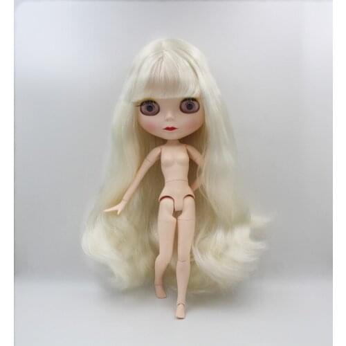 Blygirl,Blyth doll,White curly hair, new face doll, 19 joint body, nude doll, can give her makeup and clothes