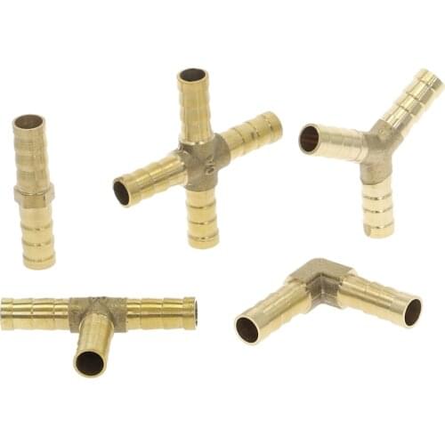 Brass Barb Pipe Fitting 2 3 4 way connector For 4mm 5mm 6mm 8mm 10mm 12mm 16mm 19mm hose copper Pagoda Water Tube Fittings