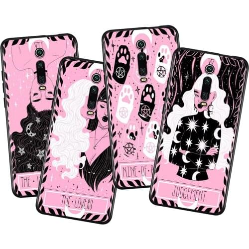 Cute Pink Tarot For Xiaomi Redmi 9i 9T 9A 9C 9 8A 8 GO 7 7A S2 Y2 6 6A 5 5A 4X Prime Pro Plus Black Phone Case