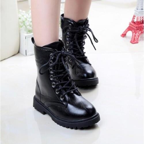 Fashion Chaussure Child Fashion Boots Girls Boys Winter Sport Shoes Kids Rain Boots PU Leather Kids Sneakers Baby Snow Boots