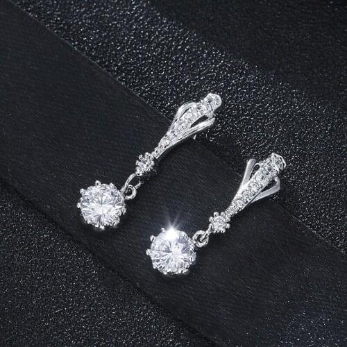 DE279 Fashion Delicacy Luxury 4A Zircon Debutante Water Droplet Earrings GIRLS Gift Party Banquet WOMENS Jewelry Ear Stud 2021