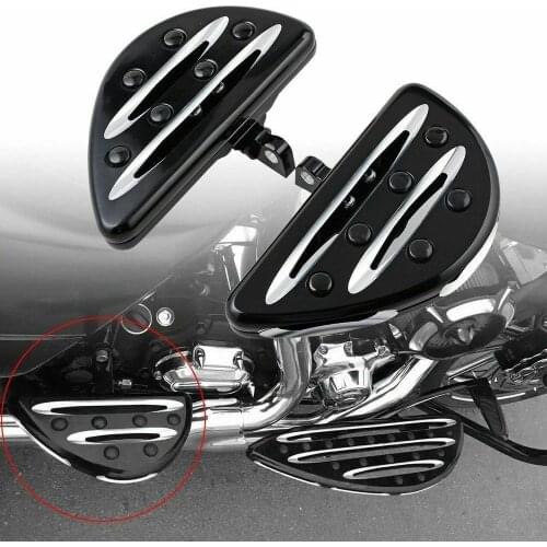 Motorcycle Black Rear Passenger Floorboards Footrest Aluminum Foot Pegs Pedal Pads for Harley Touring 48 Sporty 72