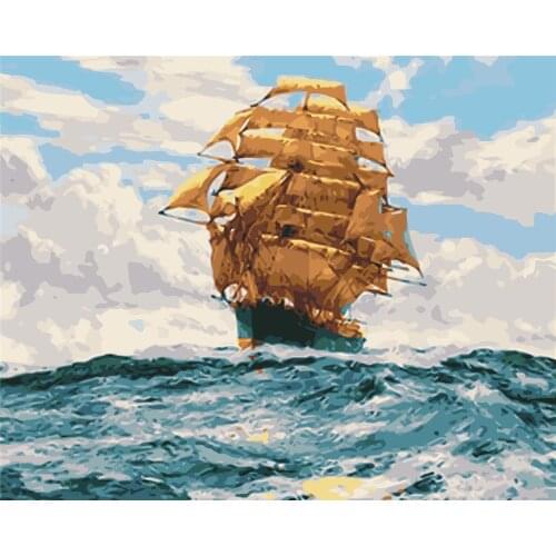 Insomnia Love Paint By Numbers For Adults Children Seaside Town Diy Handpainted Oil Painting Landscape Picture Home Wall Decor