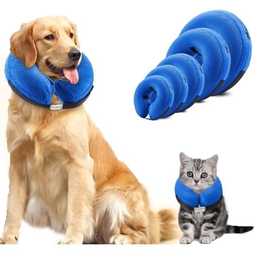 Pet CoIlar inflatable Dog Collar With Zipper, Soft Recovery Collars For Dog And Cat,E-Collar Protecting Kitten Puppy From Wound