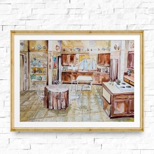 Wall Art Watercolor Golden Girls Kitchen Print 90s Sitcom TV Show Poster Canvas Painting Golden Girls Apartment Home Wall Decor