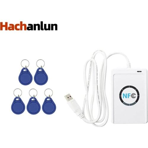 NFC Reader USB ACR122U Contactless Smart Ic Card and Writer Rfid Copier Copier Duplicator 5pcs UID Changeable Tag Card Key Fob