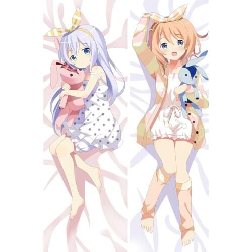 December update Anime Is the Order a Rabbit? Hugging Body Pillowcase Kokoa Kafuu Chino Tedeza Rize Dakimakura Pillow Cover Case