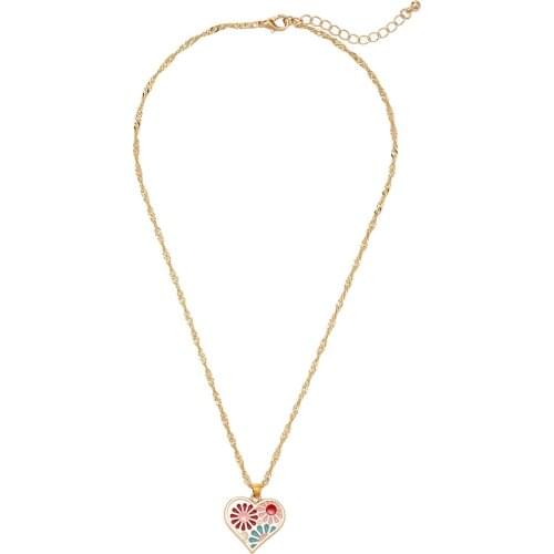 Lost Lady Hot-Selling Creative Necklace Popular Romantic Dripping Heart-Shaped Pendant Fashion Gold-Plated Alloy Chain Jewelry