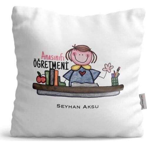 Personalized Kindergarten Class Öğretmeni Satin Pillow-3