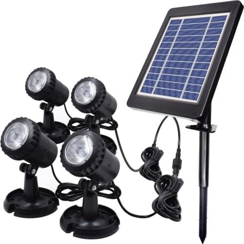 Solar LED Underwater Lights Pond Lights Landscape Spotlight IP68 Waterproof Submarine Projector Light For Pond Garden Landscape