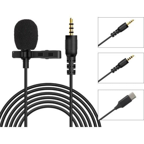 Protable 3.5mm Mini Microphone Clip Tie for Multimedia Speech Teaching Conference Studio Microphone Computer SLR Camera Mic