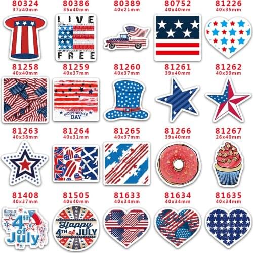 DIY Craft Supplies Sewing Accessories Cartoon July Fourth Printed Planar Resins Mold 10 Pieces. PR-80324