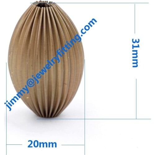 Size 20*31 mm fashion jewelry corrugated brass beads DIY beads jewelry findings