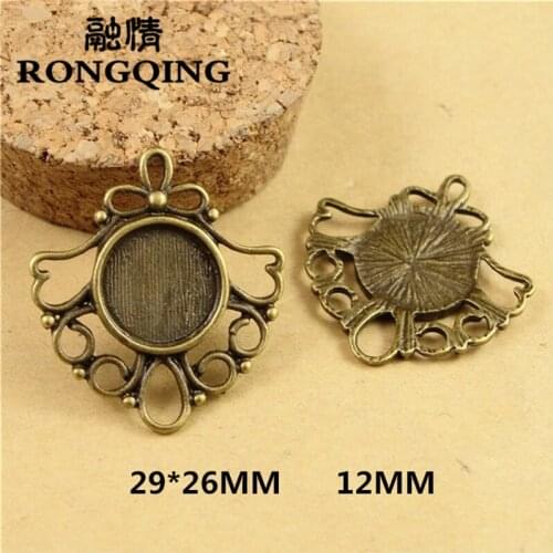 RONGQING 50pcs/lot Flowers DIY Jewelry Accessories Wholesale 12MM