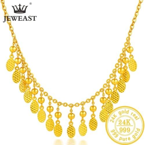 SFE 24K Pure Gold Necklace Real AU 999 Solid Gold Chain Beautiful Upscale Trendy Classic Party Fine Jewelry Hot Sell New 2020