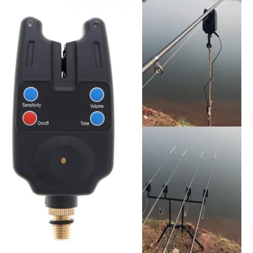 Carp Fishing Bite Alarm with 2 LEDs Blue Light High Adjustable Tone Volume Sensitivity Loud Sound Speaker Fishing Bite Alarm
