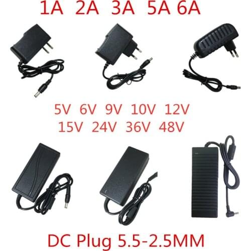 AC DC 12V 5V 6V 9V 10V 15V 24V 36V 48V Power Supply Adapter 1A 2A 3A 5A 6A 220V EU plug for 12V Power Supply Adapter LED Driver