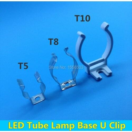 1000 PCS Tube Lamp T5 T8 T10 Wedge Wall Clip For LED Fluorescent Light Base U Clips Connector Socket Bracket Fitting Holder