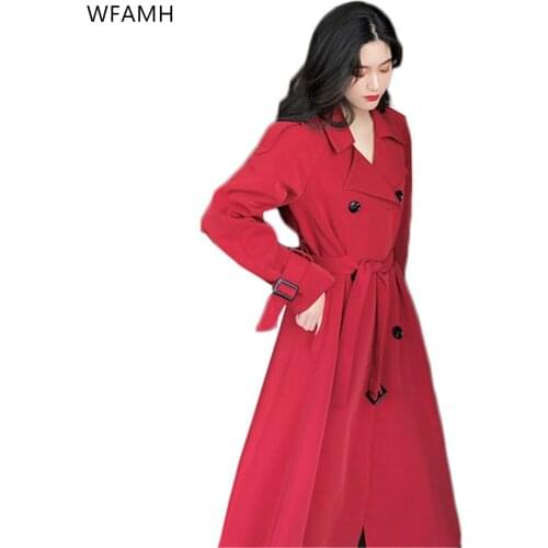 Женские двубортные тренчи Wfamh China At AliExpress