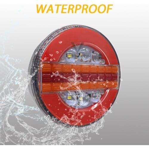 24V 49LED Trailer Truck Tail Light Brake Light Flow Turn Signal Lamp Strobe Light Waterproof For Car Boat Bus Van Caravan