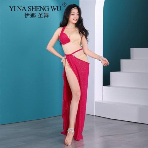 Female Summer Belly Dance Adult Sexy Elegant Bra Practice Clothes Oriental Dancewear Profession Performance Clothes Long Skirt