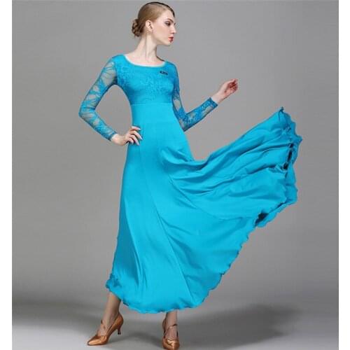 Lady Modern Dance Dress Long Sleeve National Standard Dance Suit Long Sleeve Ballroom Dancing Uniform Waltz Tango Dresses B-6191