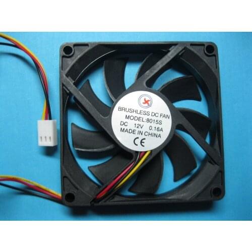 1 Pcs Brushless DC Cooling Fan 12V 8015S 9 Blades 80x80x15mm 3pin Sleeve-bearing