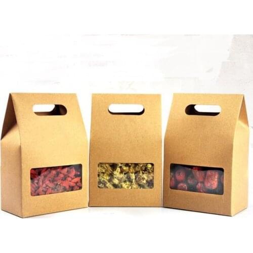 10*15.5*6 stand up brown kraft paper bags boxes recyclable for wedding/Gift/Jewelry/Food/Cookie/Candy Package Paper Box1000pcs