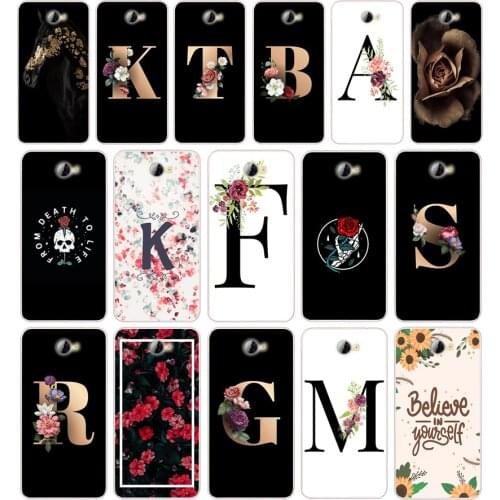 104AA Letter Flowers Silicone TPU Cover Phone Case On Case For Huawei Y3 II Y5 II Nova 5T GR3 P40 Lite E Case Soft