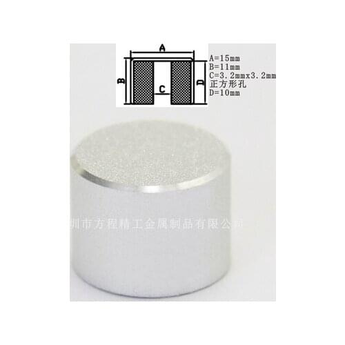 15pcs aluminum plastic cap potentiometer knob Scrub 15*12*3.2mm car knob switch Bright button cap light touch micro switch