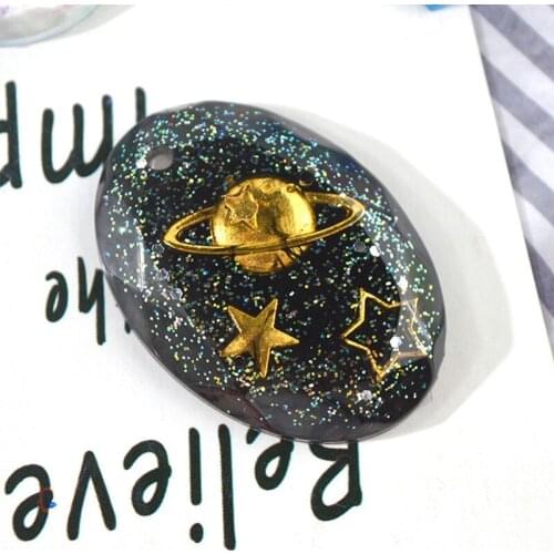 2 Pcs Oval Water Drop Pendant Resin Mold Earring Necklace Keychain Silicone Mold