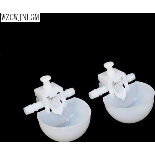 50 sets of white 12mm water dispenser animal feeder automatic bird cage feed poultry water dispenser animal supplies