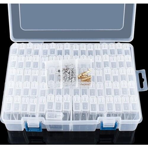 84/64 Grid Diamond Painting Accessories Diamond Embroidery Cases Dismountable PP Plastics Box Home Storage Boxes Organizer