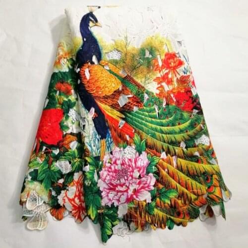 African Printed Guipure Lace Fabric High Quality Nigerian Milk Silk Cord Lace Fabric 2021 For Women Dresses 2.5 Yards