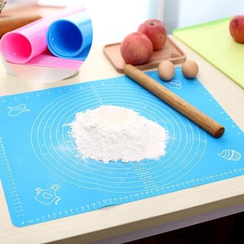 1pc Non-stick Silicone Mat Rolling Dough Liner Pad Pastry Cake Bakeware Paste Flour Table Sheet Kitchen Tools Blue Pink Color