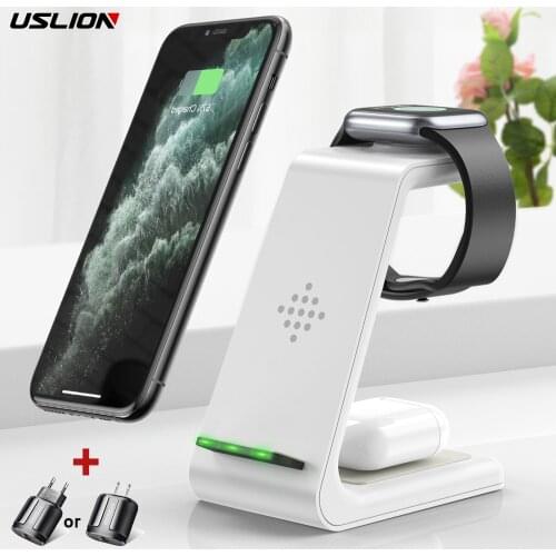 3 in 1 Wireless Charger Stand For iPhone 12/11 Pro Max Fast Charging Induction Chargers For Apple Watch AirPods Samsung watch