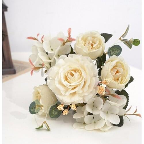 A Bunch Of Vintage Artificial Flowers Peony Home Decor Украшение На Машину Wedding Decoration Fleurs Artificielles