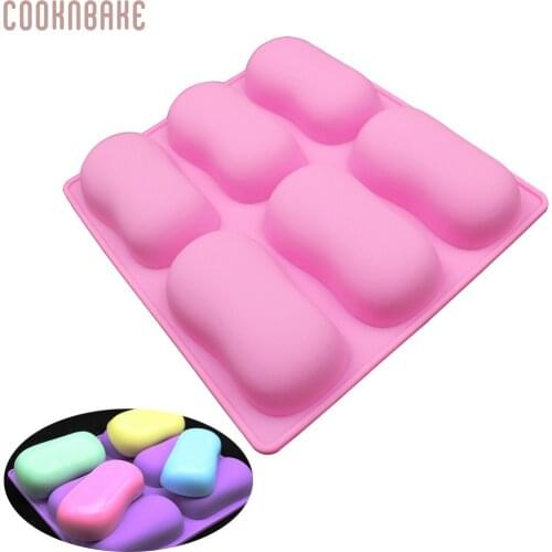 COOKNBAKE Silicone Handmade Soap Mold Cake bread pastry Baking form pudding jello ice mould 6 hole diy soap candle