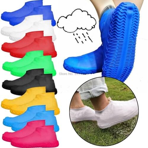 DHL 50pair Rainy Day Shoes Boots Cover Unisex Anti-slip Reusable Latex Shoe Covers Waterproof Rain Boot Overshoes Shoes