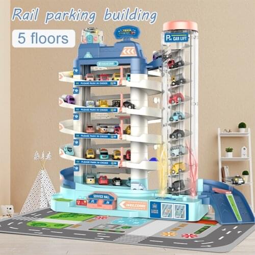 5F Electric Track Car Parking Building Toy Racing Rail Car Train Track Toys for Kids Gifts Mechanical Adventure Brain Table Game