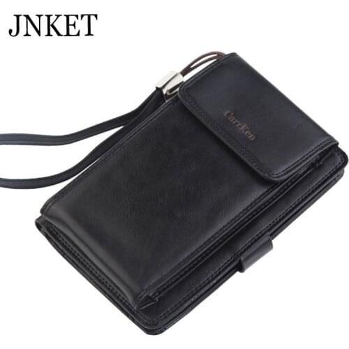 JNKET Retro Mens Wallet PU Leather Wallet Clutch Bag Billfold Card Holder Multifunction Wallet Coins Purse Phone Pouch