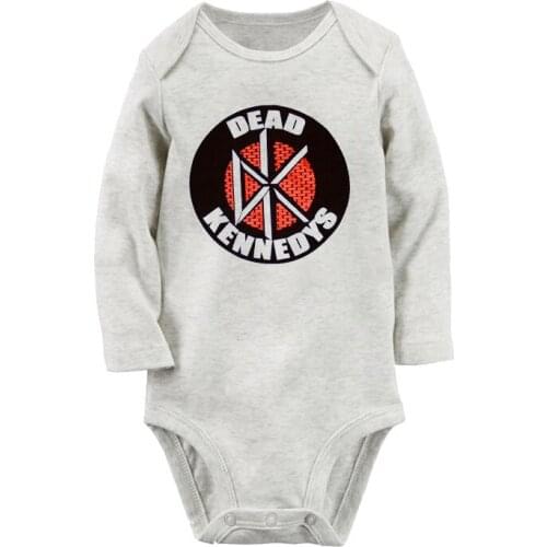 DEAD KENNEDYS Punk Rock Design Newborn Baby Boys Girls Bodysuit Outfits Long Sleeve Jumpsuit 100% Cotton Print Infant Clothes