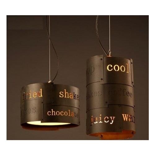 Loft Style Creative English Droplight LED Pendant Light Fixtures Vintage Industrial Lighting For Dining Room Hanging Lamp
