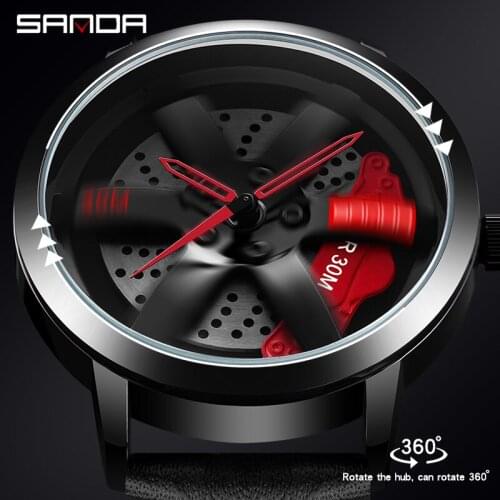 Racing & Furious SANDA Hot Sell Quartz Men Watch Rotating Wheel Watch Magnetic Clasp [360° Spinning] Relogio Masculino Смотреть