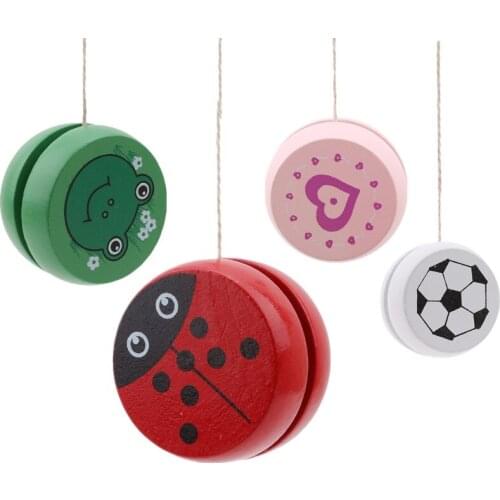 Cute Animal Prints Wooden Yoyo Toys Ladybug Toys Kids Yo-Yo Creative Yo Yo Toys For Children 5cm Wooden Yo Yo Ball