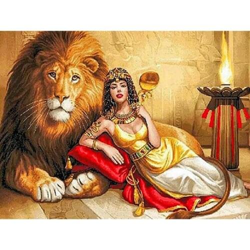 Mosaic embroidery cross stitch Beauty and lion picture home decor gift Round/Square 3D diamond painting free cross stitch ll397